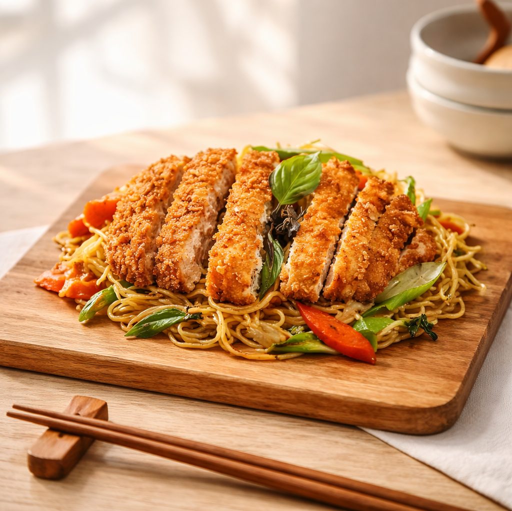 Lomein Chicken Cutlet.