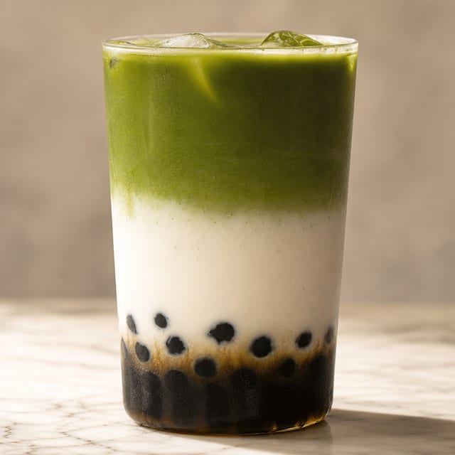 Boba Matcha Milk Tea.