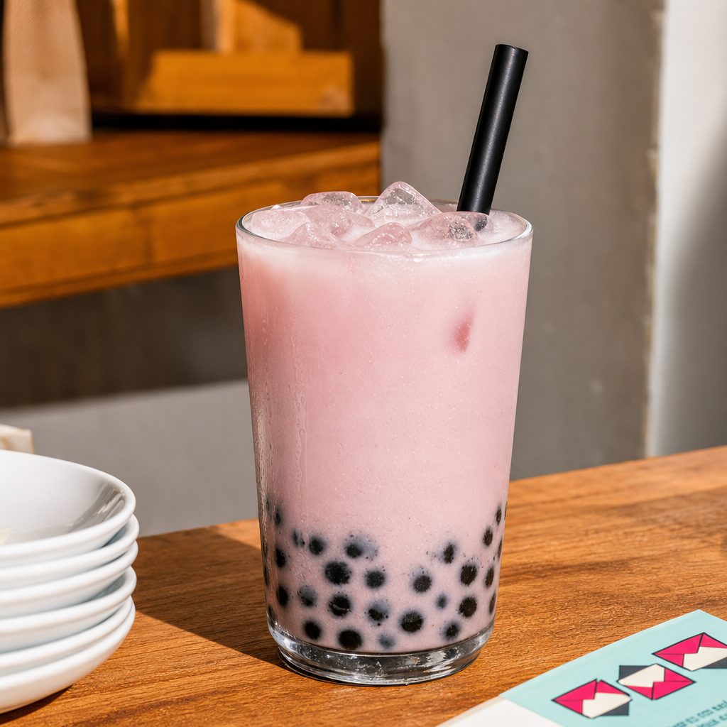 Boba Strawberry Milk Tea.