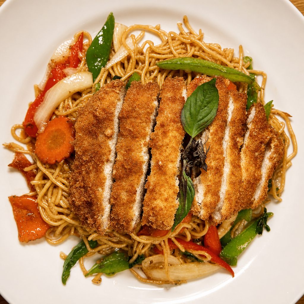 Lomein Chicken Cutlet.