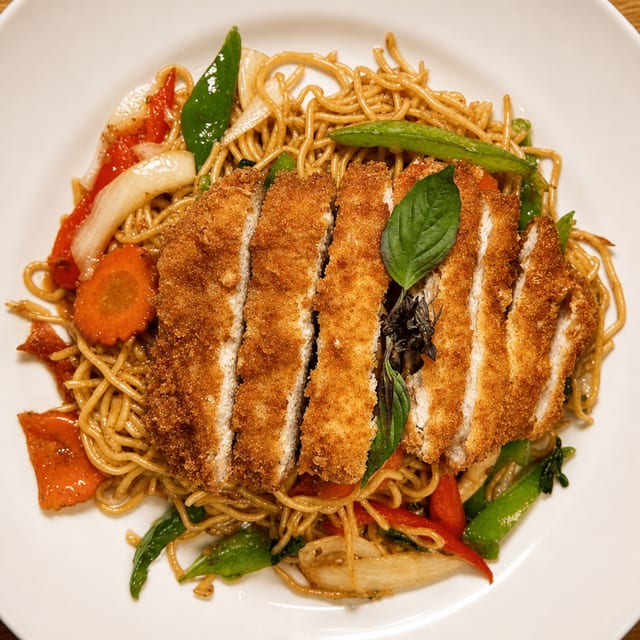 Lomein Chicken Cutlet.